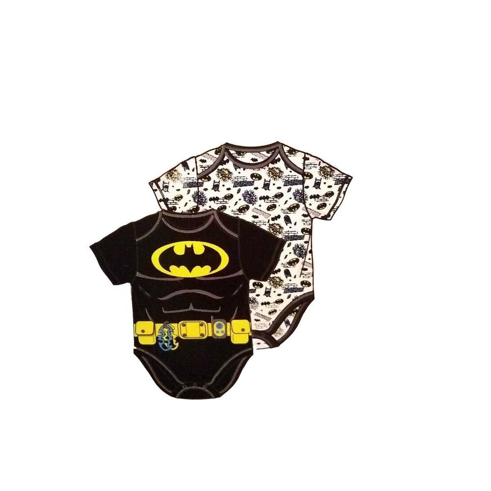 DC Comics Batman Infant One‎ Piece Bodysuit 2-pack 3-6 mths NWT